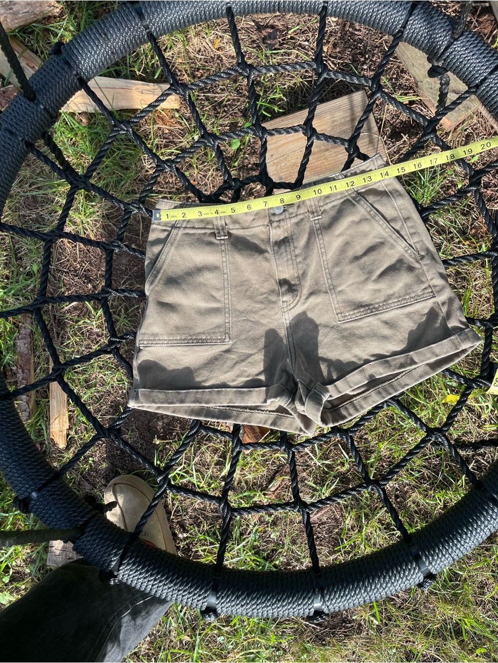 PacSun High-Waist Olive Utility Shorts